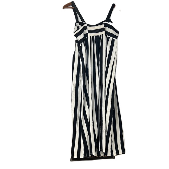 NWT Zanzea Woman's Blck & White Striped Button Down Jumper Sz L casual maxi midi - Picture 2 of 9